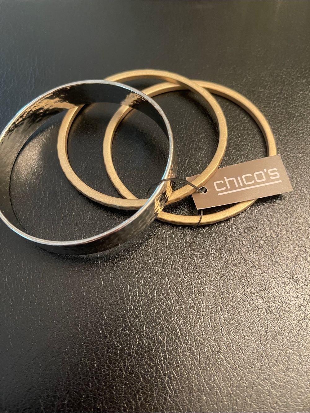 Chico's Gold and Silver Mixed Bangle Trio
